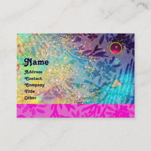 Carte De Visite MYRTLE MONOGRAM bleu turquase fuchsia amethyst