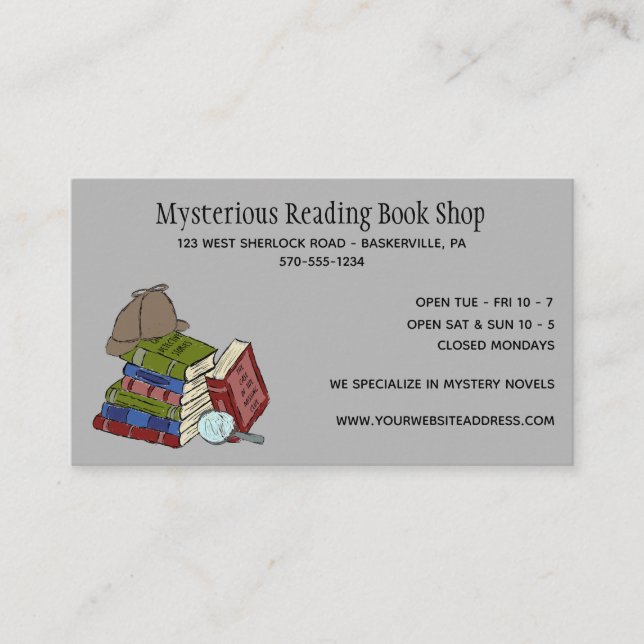 Carte De Visite Mystery Romans Livre Boutique Livre Boutique (Devant)