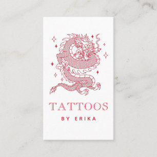 Carte De Visite Mystic Dragon Rouge Créature Tatouage Artiste Mode