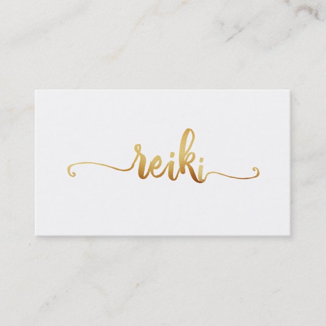 Carte De Visite *~* Mystic Magic White Gold Typography (Devant)