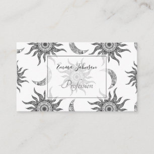 Carte De Visite Mystic Sun Moon noir et blanc