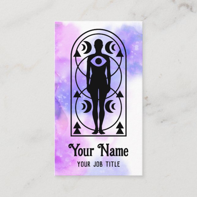 Carte De Visite Mystic Third Eye Moon Spiritual Energy Healer (Devant)