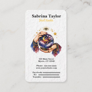Carte De Visite Mystical design with crystal ball