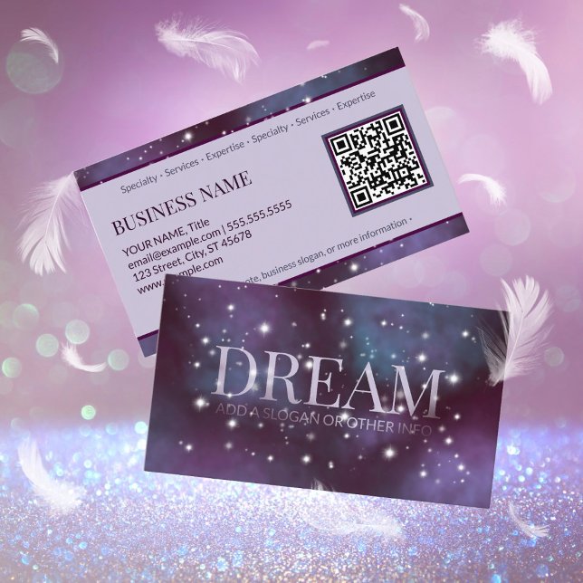 Carte De Visite Mystical Dream Dusty Violet avec plus d'étoiles (Créateur téléchargé)