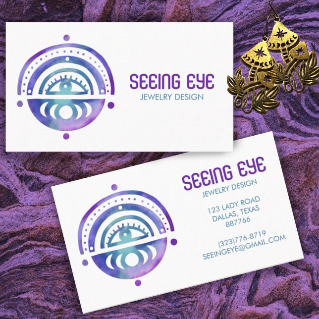 Carte De Visite Mystical Eye Magique Elegant Boho Aquarelle (Créateur téléchargé)