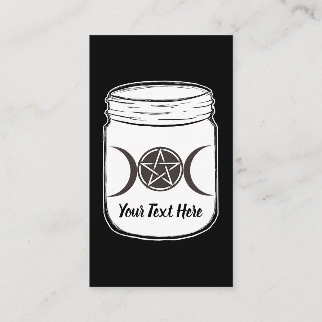 Carte De Visite Mystical Magic Moons Triple Déesse Mason Jar (Devant)