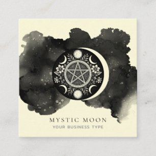 Carte de visite mystique de lune céleste
