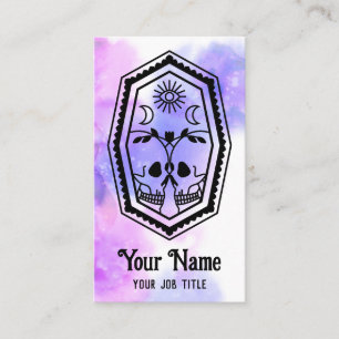 Carte de visite mystique et spirituelle à crâne en