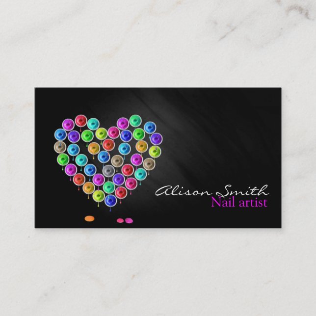 Carte De Visite Nail Artist/Heart of Nail Polish (Devant)