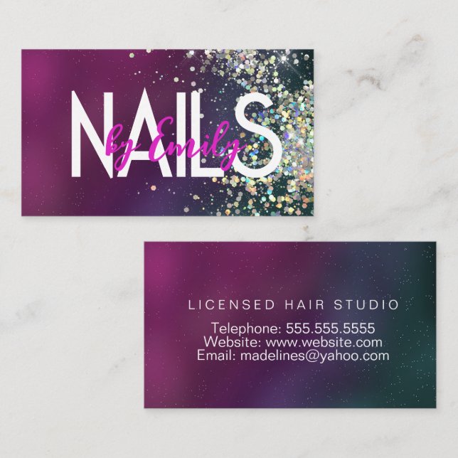 Carte De Visite Nail Studio Designer Galaxy Art (Devant / Derrière)