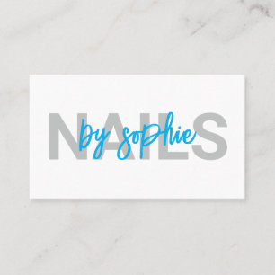 Carte De Visite Nail Tech bleu blanc