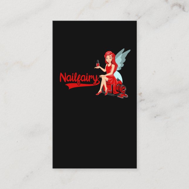 Carte De Visite Nail Tech Fairy Cosmetics Nail Technicien Manicuri (Devant)