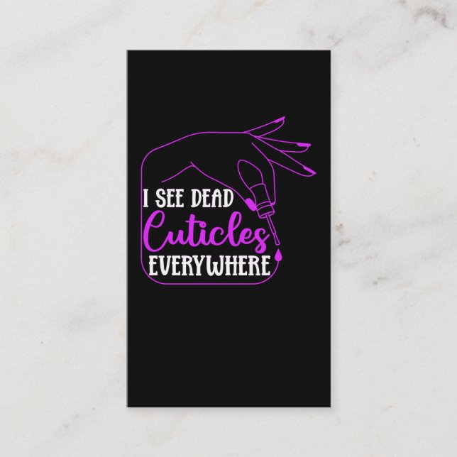 Carte De Visite Nail Tech Humour Cosmétiques Nail Manicurist (Devant)