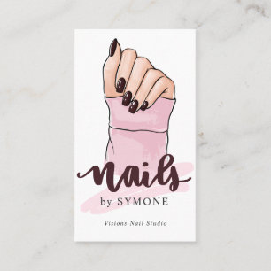Carte De Visite Nail Tech Nail Artiste Beauté Salon Blush Pink Bu