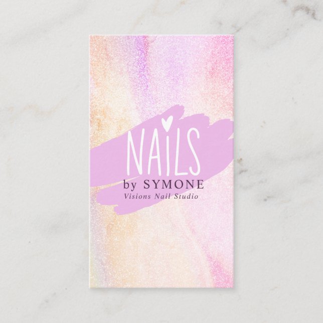 Carte De Visite Nail Tech Nail Artiste Beauté Salon Peint Brush (Devant)