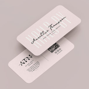 Carte De Visite Nail Tech Nail Artiste esthétique rose moderne