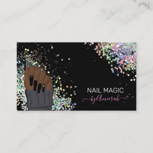 Carte De Visite Nail Tech Nail Shop Holographic Parties scintillan