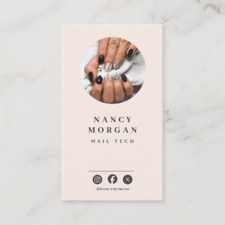 Carte De Visite Nail Tech Photo Logo QR Code