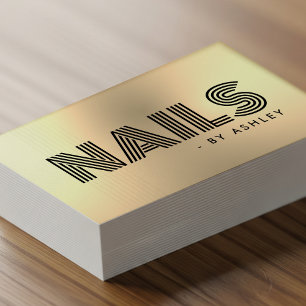 Carte De Visite Nail Tech Salon Or Moderne Professionnel