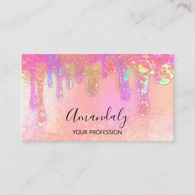 Carte De Visite Nails Beauté Logo Savon Holographe Drift Cosmetics (Devant)