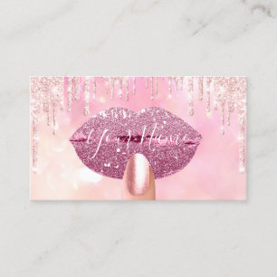 Carte De Visite Nails Manicure Maquillage Lèvres rose Baiser