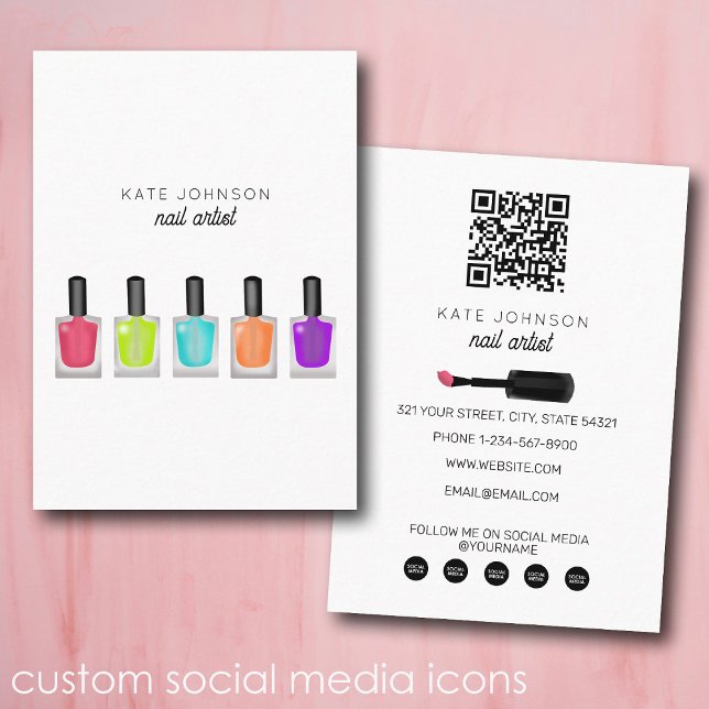 Carte De Visite Nails Manicure Pedicure Beauty Nail Artist Modern (Nails Manicure Pedicure Beauty Nail Artist Modern Business Card)