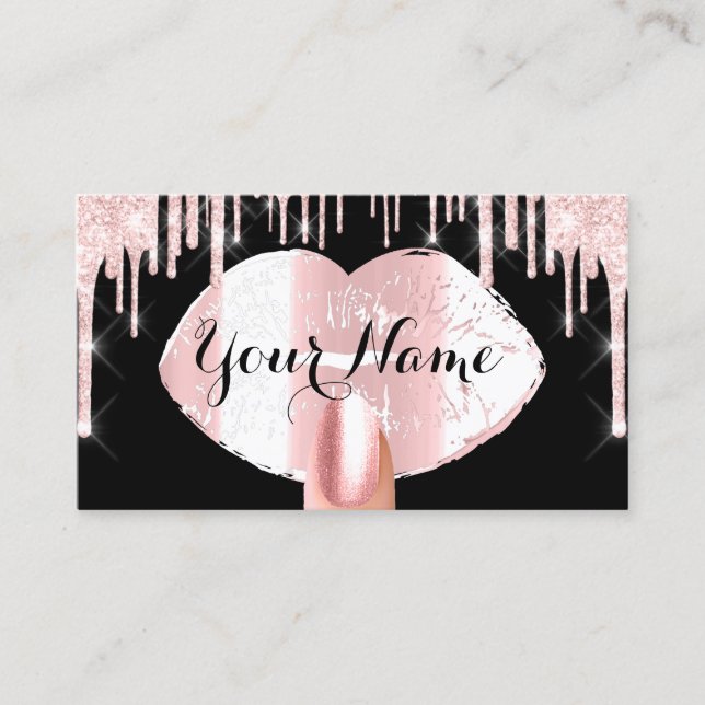 Carte De Visite Nails Maquillage Artiste Rose Drives Black Rose Ki (Devant)