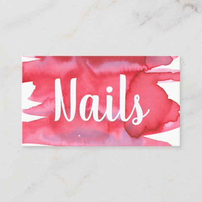 Carte De Visite Nails Nail Technicien Aquarelle  (Devant)