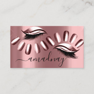 Carte De Visite Nails Studio maquillage Artiste Eyelash Rose Blush