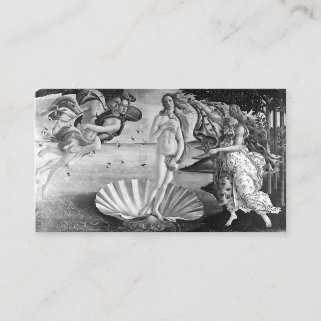 Carte De Visite Naissance De Vénus - Botticelli - Noir Et Blanc (Devant)