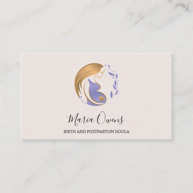 Carte De Visite Naissance moderne postpartum Doula Lactation de la (Devant)