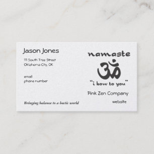 Carte De Visite Namaste - Je vous salue (en noir)