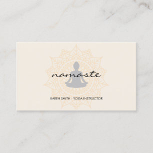 Carte De Visite Namaste Yoga Motif tribal avec position lotus