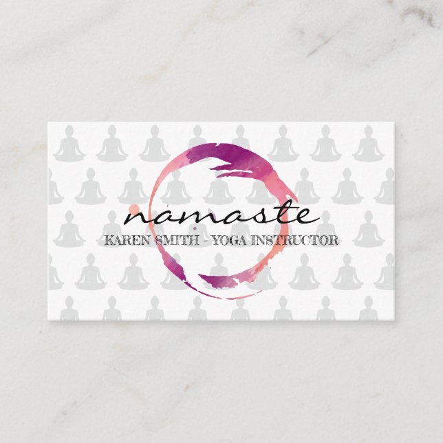 Carte De Visite Namaste Yoga Motif tribal lotus | Santé (Devant)