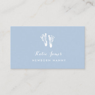 Carte De Visite Nanny Certifiée Simple Nouveau-né Empreintes bébé