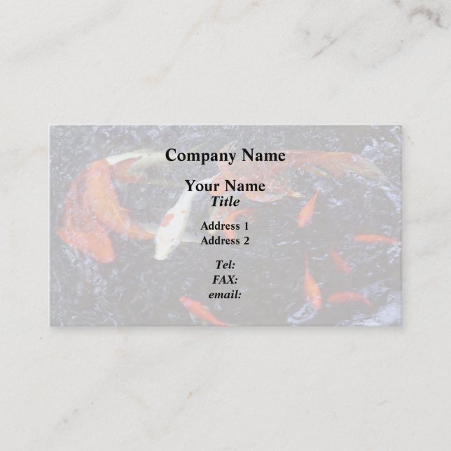 Carte De Visite Natation Koi (Devant)
