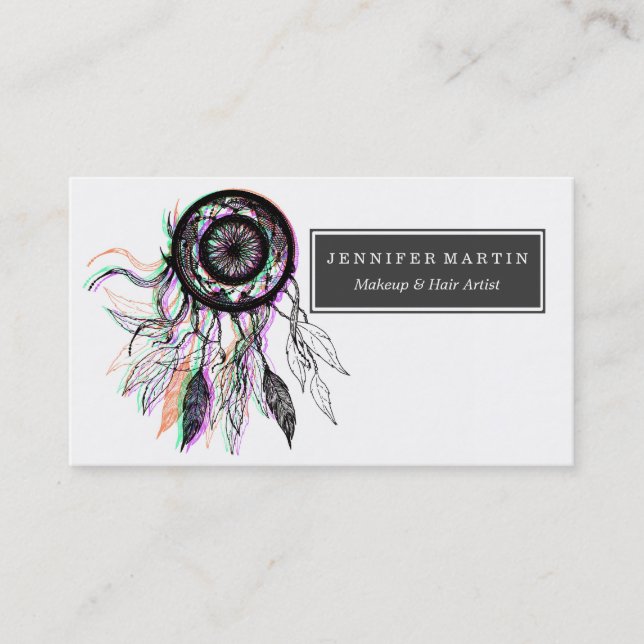 Carte De Visite Natif américain artistique moderne Dreamcatcher (Devant)