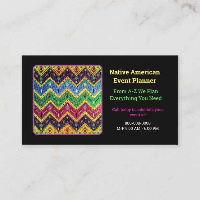 Carte De Visite Native Mexicaine Colorful Abstract Design (Devant)