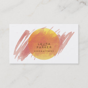 Carte De Visite Nature Aquarelle Lune Peinture Élégant Chic