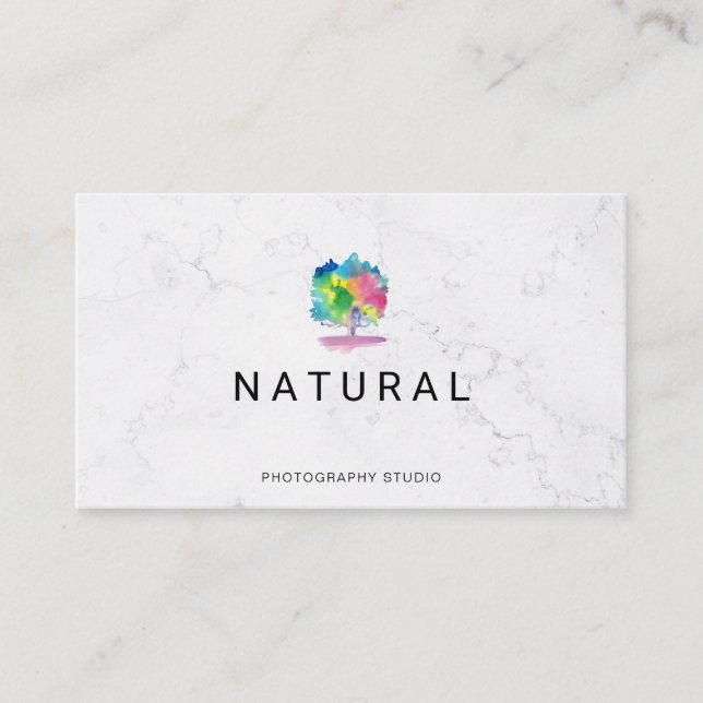 Carte De Visite Nature | Arborescence aquarelle (Devant)