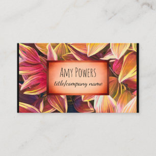 Carte De Visite nature art feuille terre cuite couleurs double fac