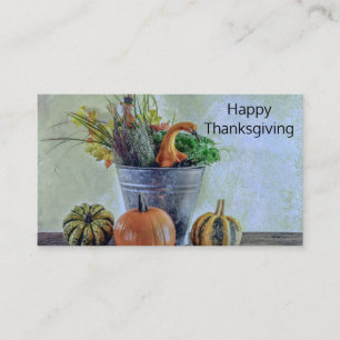 Carte De Visite Nature morte d'automne avec citrouilles, fleurs
