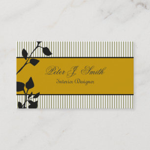 Carte De Visite Nature Pinstripes Design d'intérieur floral sombre