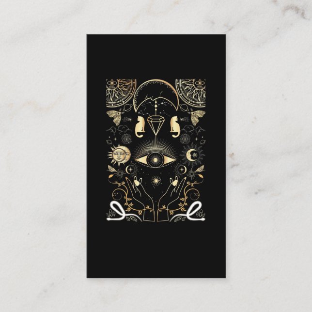 Carte De Visite Nature spirituelle Lune Astrologie Soleil Étoiles  (Devant)