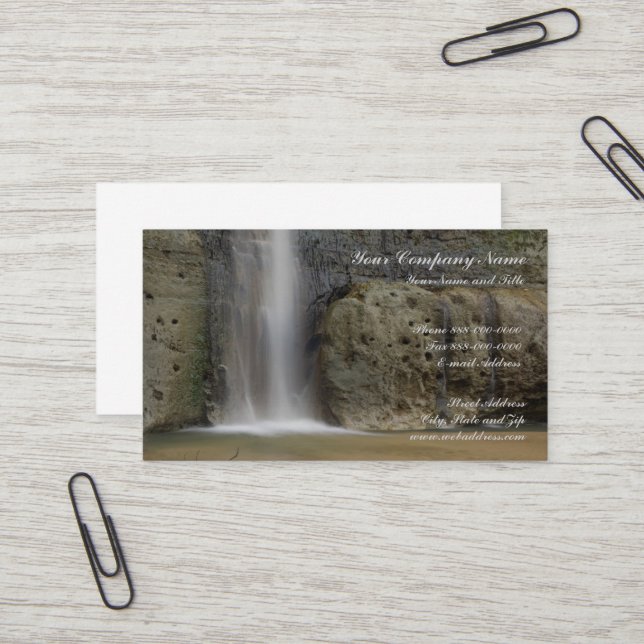 Carte de visite naturel de cascade (Devant/Arrière en situation)