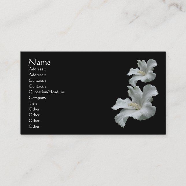 Carte de visite naturel de la fleur d'Hibiscus bla (Devant)