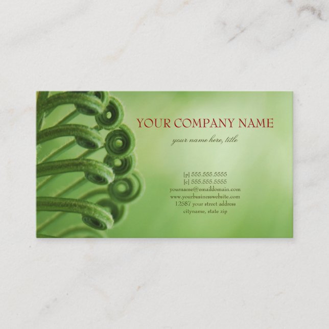 Carte de visite naturel et vert (Devant)