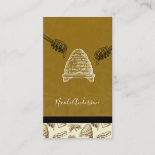 Carte De Visite Naturel organique chic vintage de ruche d'abeille