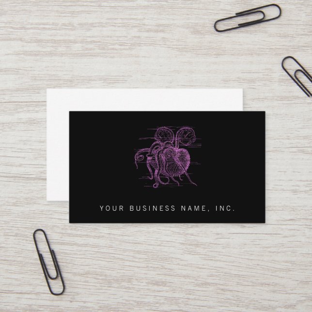Carte De Visite Nautilus (style d'impression typographique) (Devant/Arrière en situation)