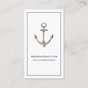 Carte de visite nautique à l'aquarelle Ancre